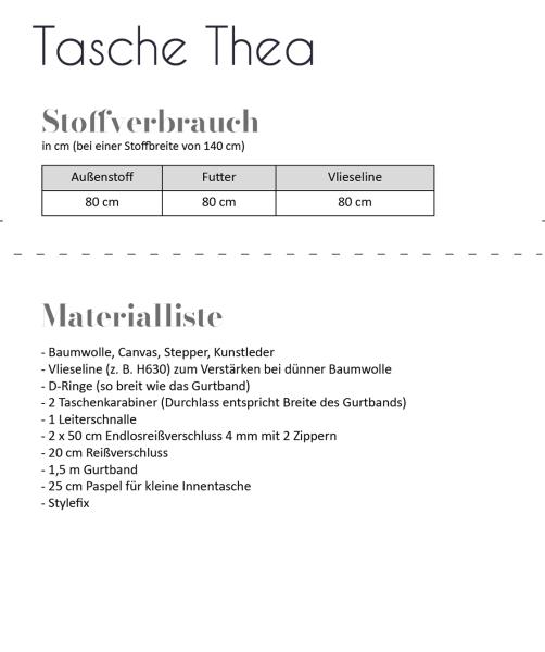 Papierschnittmuster - Tasche Thea, Fadenkäfer